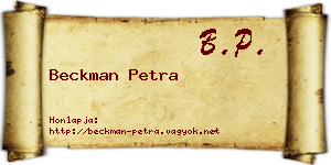 Beckman Petra névjegykártya