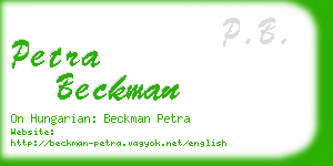 petra beckman business card